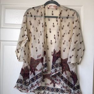 Cream colored floral kimono